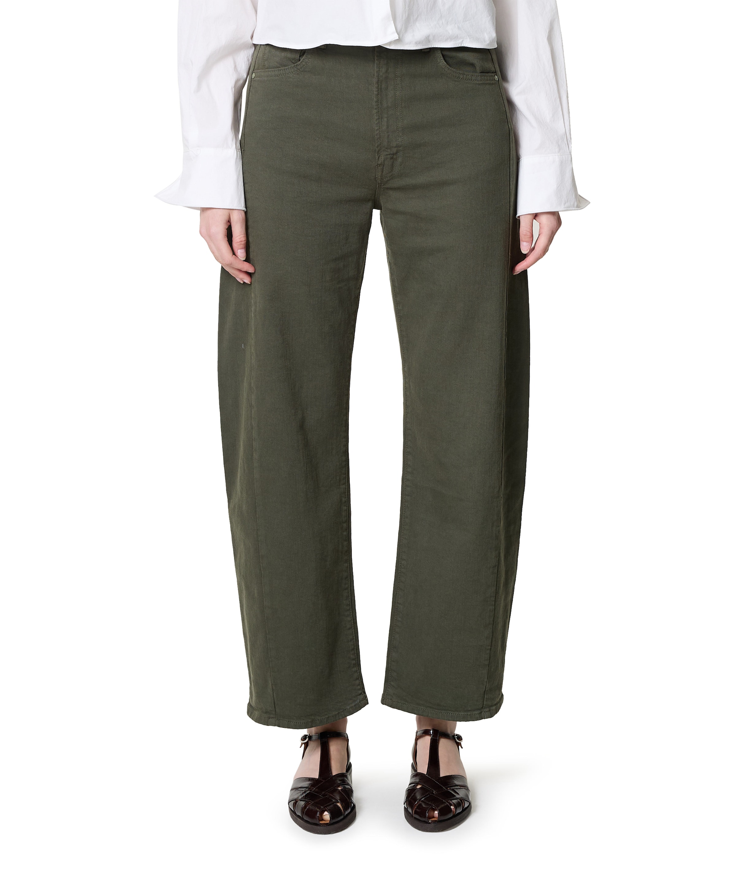 MOTHER The Half Pipe Flood dames jeans groen