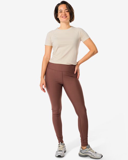 legging de sport femme marron foncé