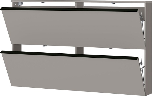vito Schuhschrank SOLINO 140 x 85 cm Steingrau / Schwarz