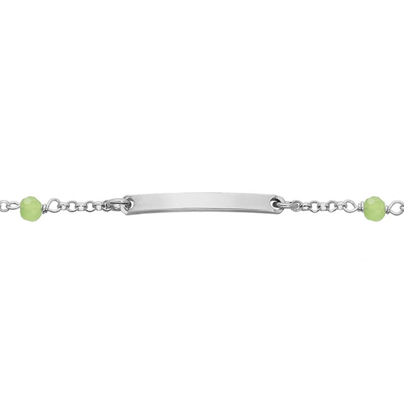 Bracelet identité enfant - Boules vertes