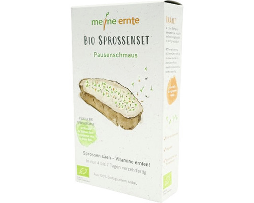 Biologische spruiten, mijn oogst spruitenset 'Breaktime Feast' 4 stuks, rucola, gele mosterd, rode biet en gourmetmix