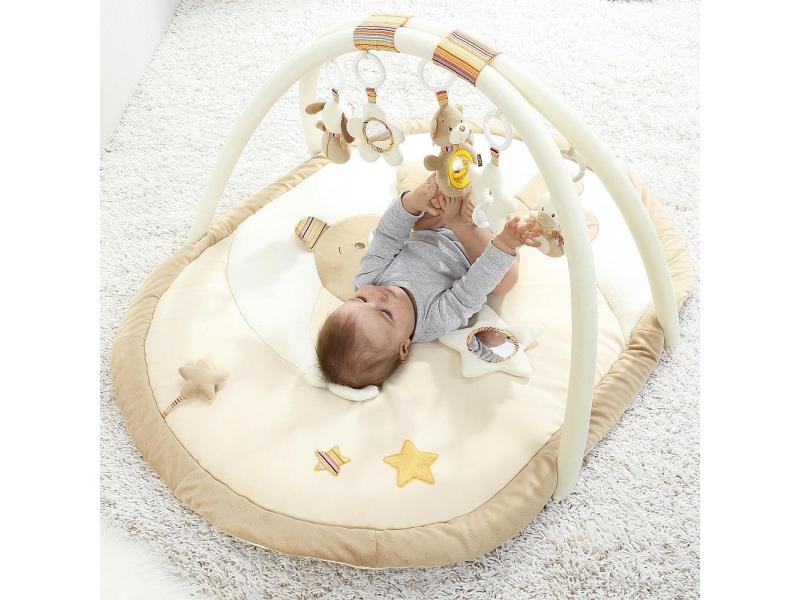 fehn Krabbeldecke mit Spielbogen Bär Rainbow 3D Activity Decke Rainbow Bär, 80 x 105 cm