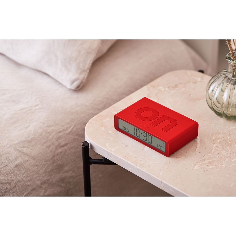 Flip Classic Digitaler Wecker Nachttisch Uhr mit LCD Display (LEX-LR157R9) - Red