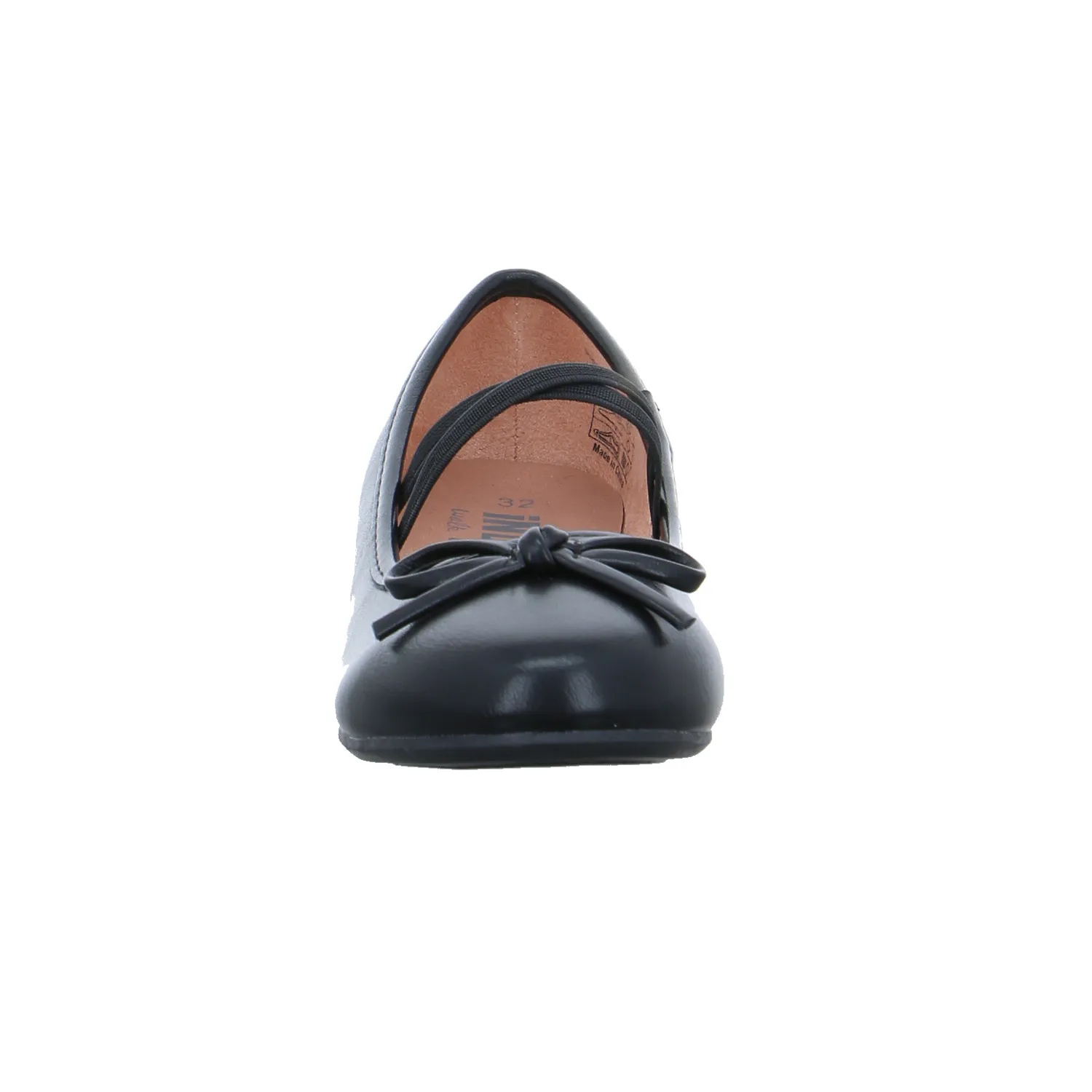 INDIGO Mädchen-Ballerina Schwarz Lederimitat  Festlicher Schuh