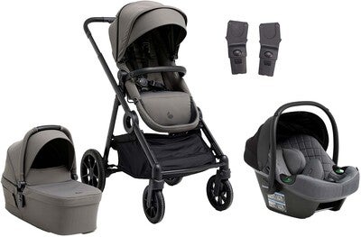 Beemoo Pro Multi 2 Duovogn inkl Route i-Size Babybilstol, Mocha Grey/Mineral Grey