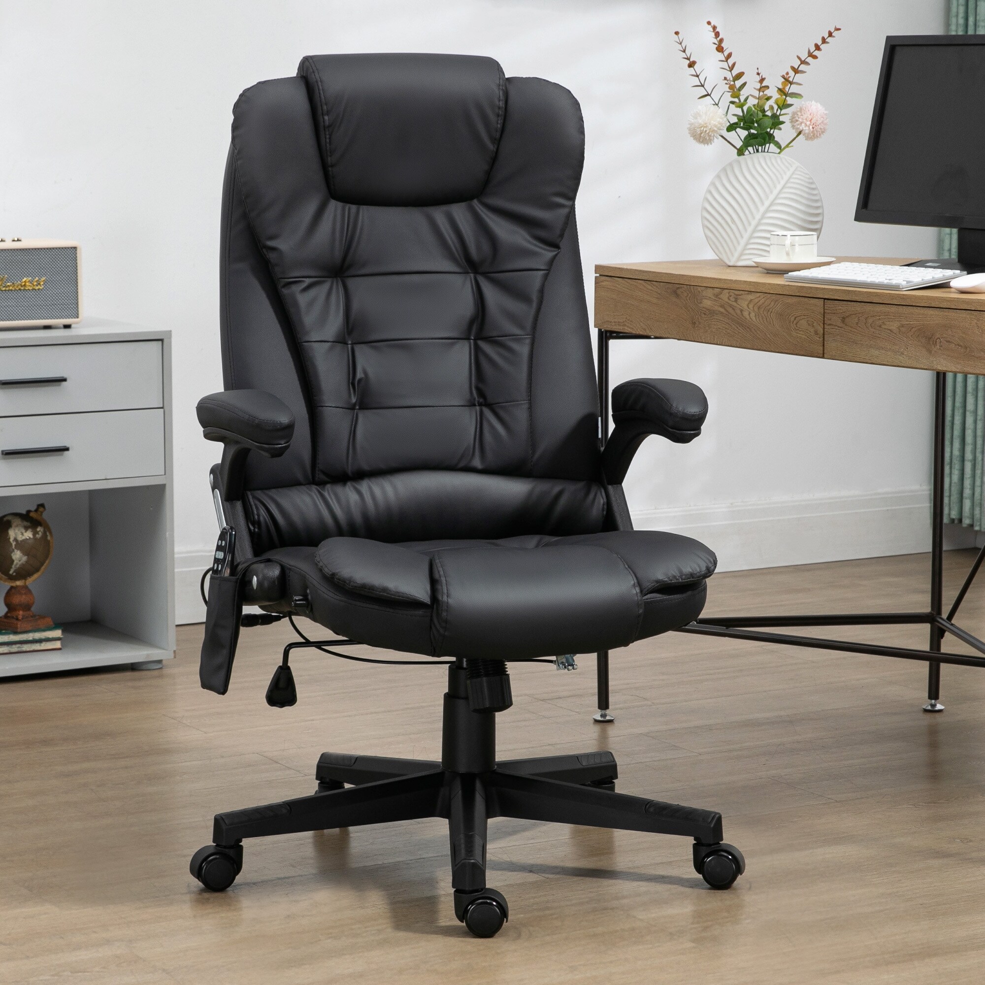 HOMCOM Bürosessel / Chefsessel mit Massagefunktion 62 x 68 x (111-121) cm (BxTxH)