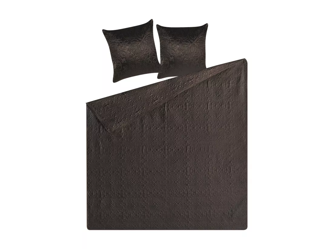 Couvre-lits avec coussins RAYEN 200 x 220 cm Marron