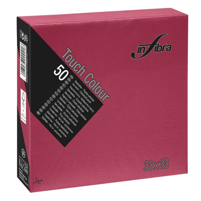 1200st Servetten Bordeaux 2-laags 33x33cm 1/4 vouw 1200 stuks (I-0306)