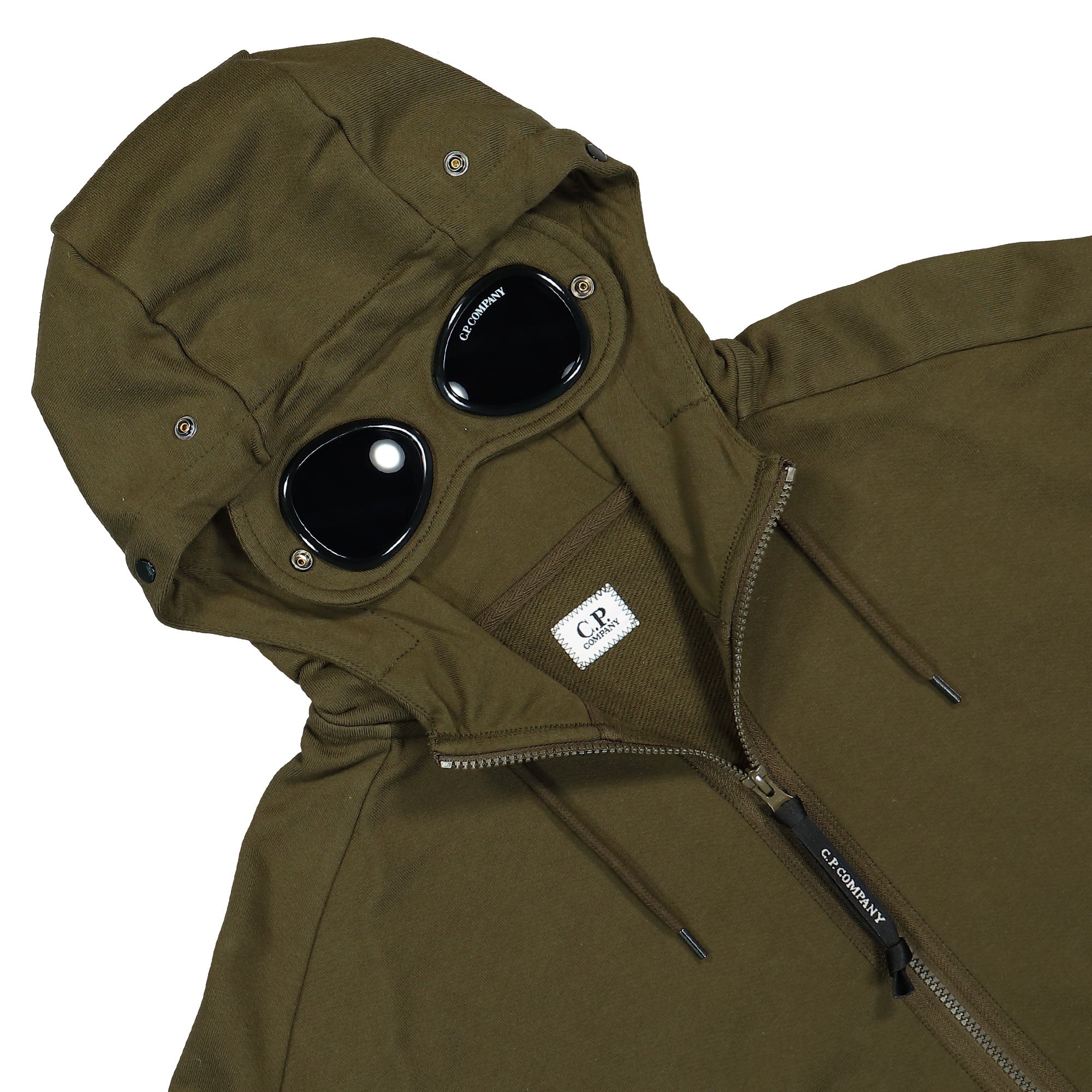 C.P. Company<br>Diagonal Raised Fleece Goggle Zipped Hooded Sweatshirt
