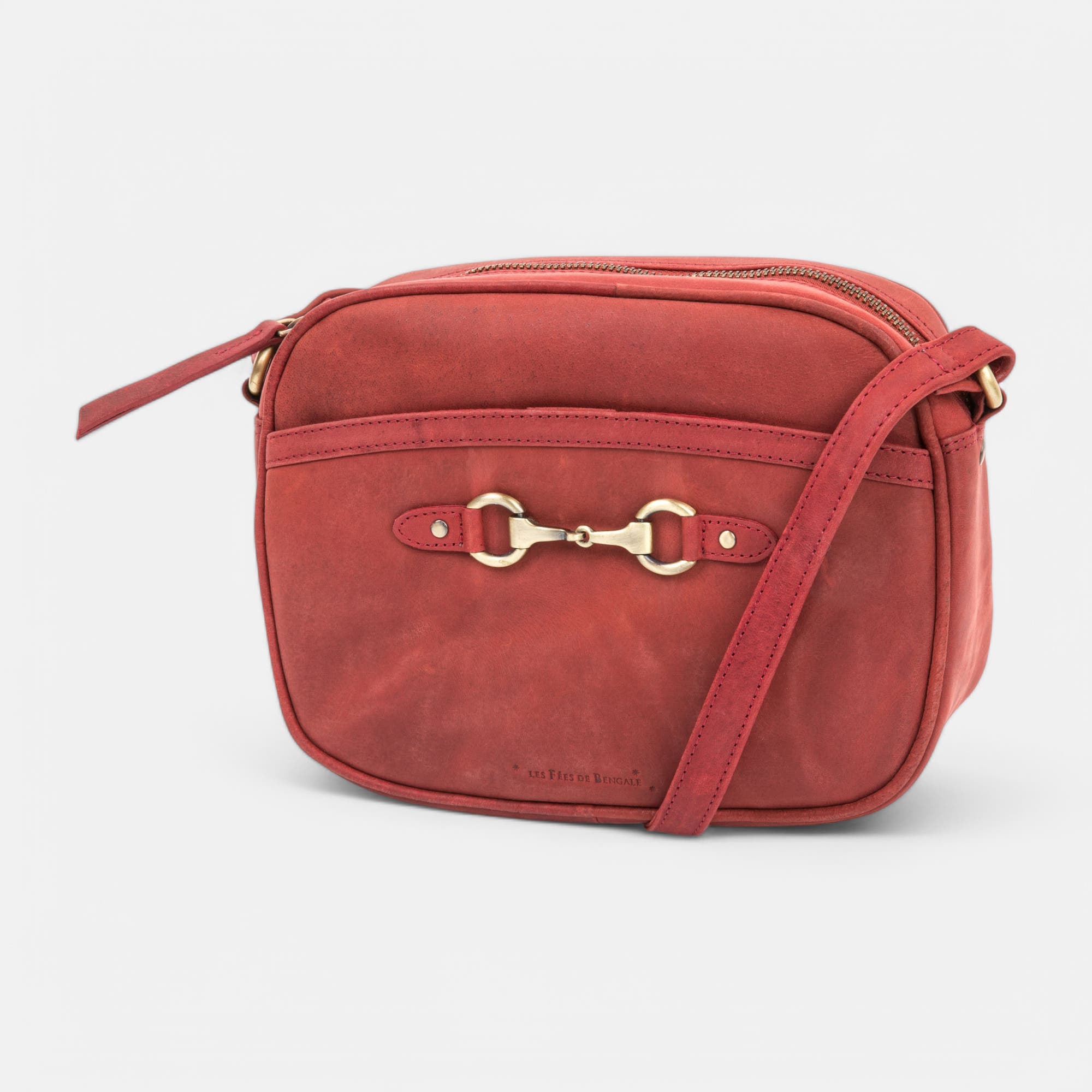 Sac bandoulière en cuir rouge