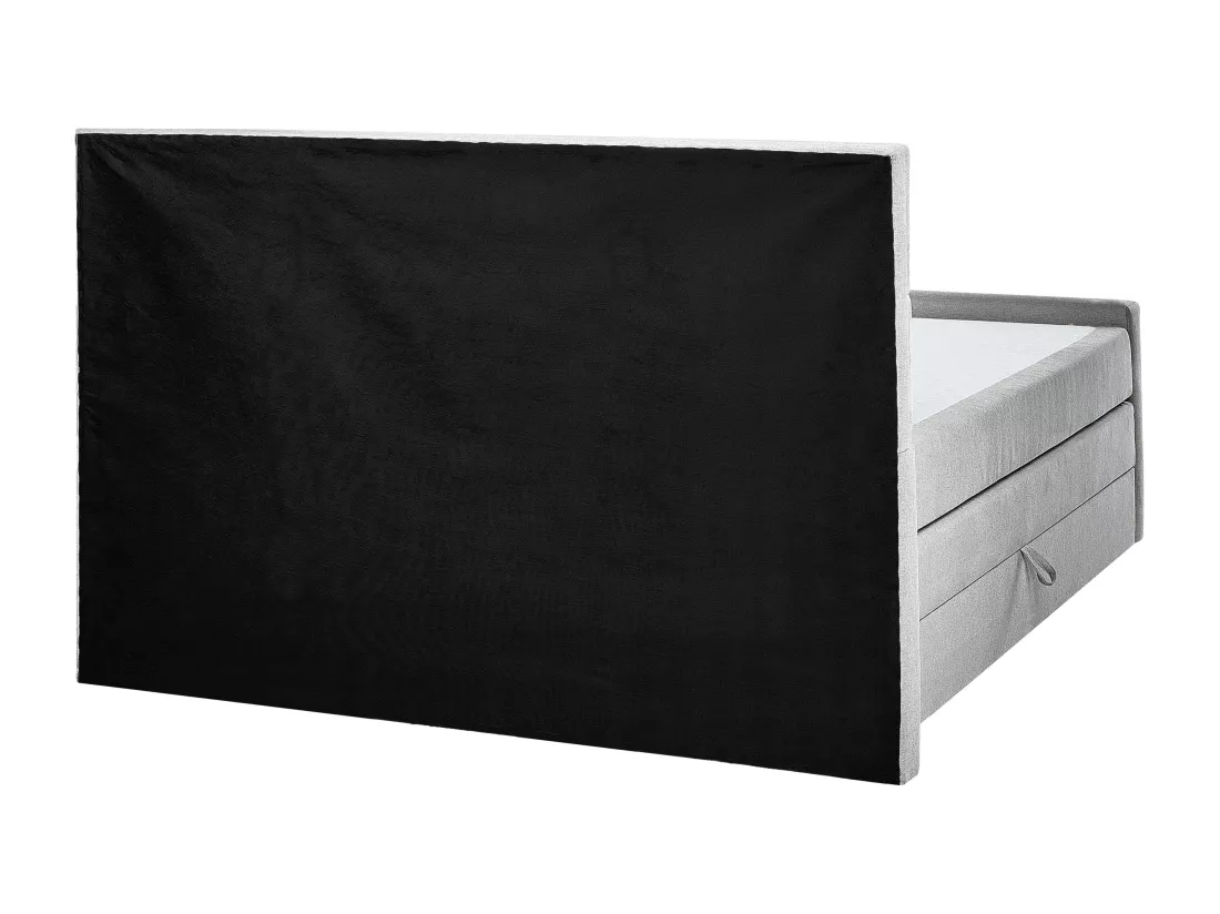 Lit boxspring avec rangement Tissu ARISTOCRAT 160 x 200 cm Gris clair