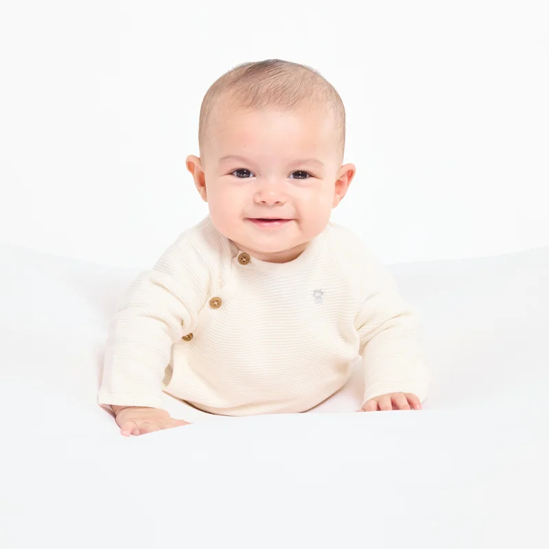 Brassière en maille tricot blanc écru naissance Blanc