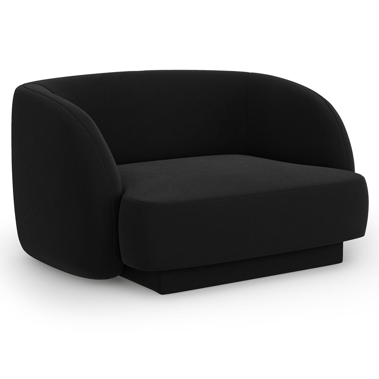 Micadoni Limited Edition Fauteuil en Velours Miley noir - 109x85x74 cm