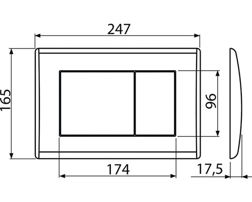 Alca basic bedieningsplaat, matzwart / drukknop, matzwart M278