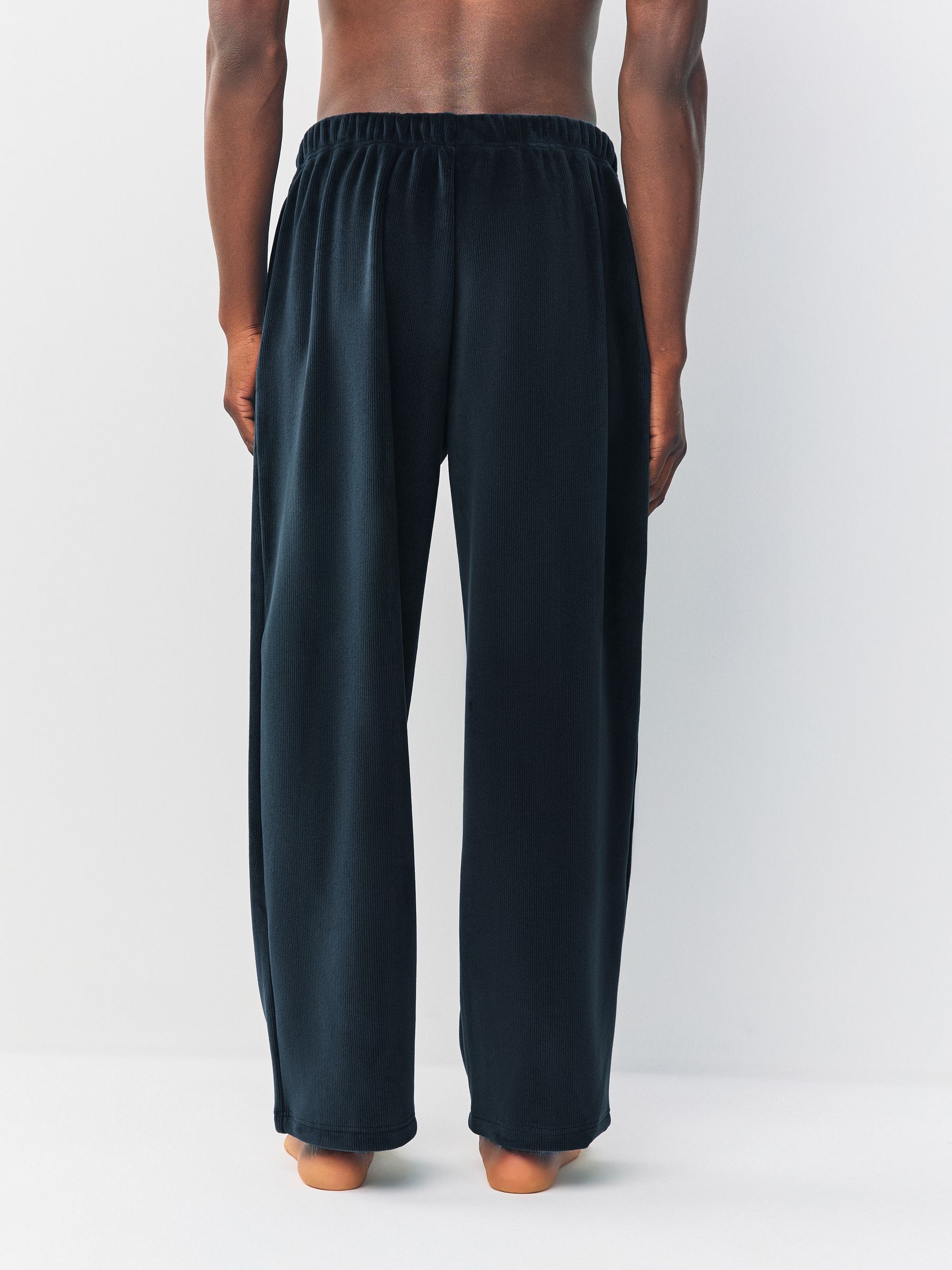 Donkerblauw - Jersey Textured Ribbed Joggers
