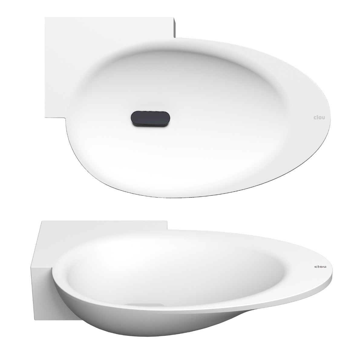 Clou First hoekfontein solid surface 39cm met kraangat links wit mat