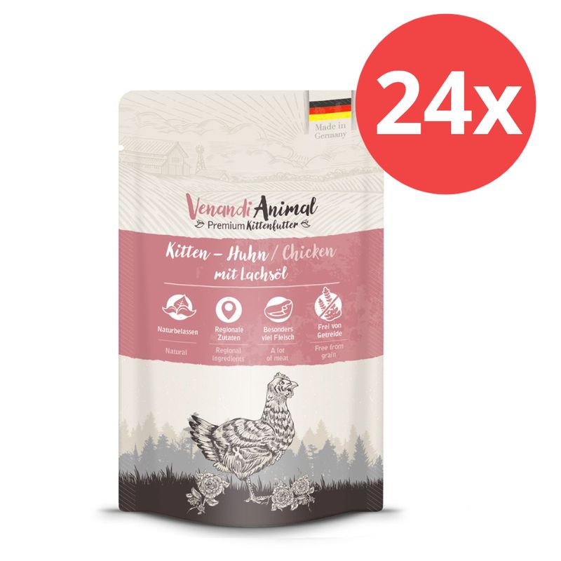 Lot Venandi Animal Kitten 24 x 125 g pour chaton