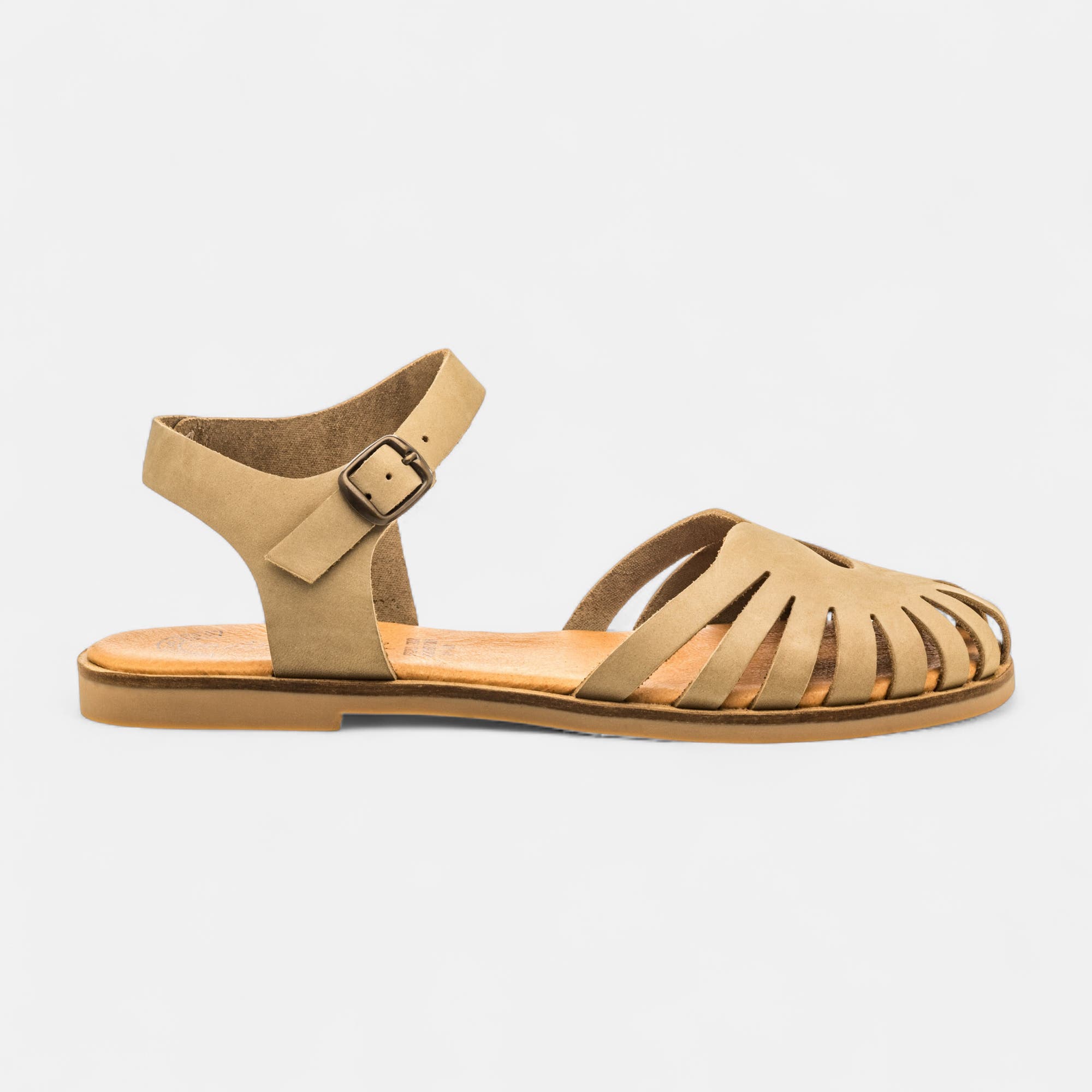 Sandales Femme en cuir taupe
