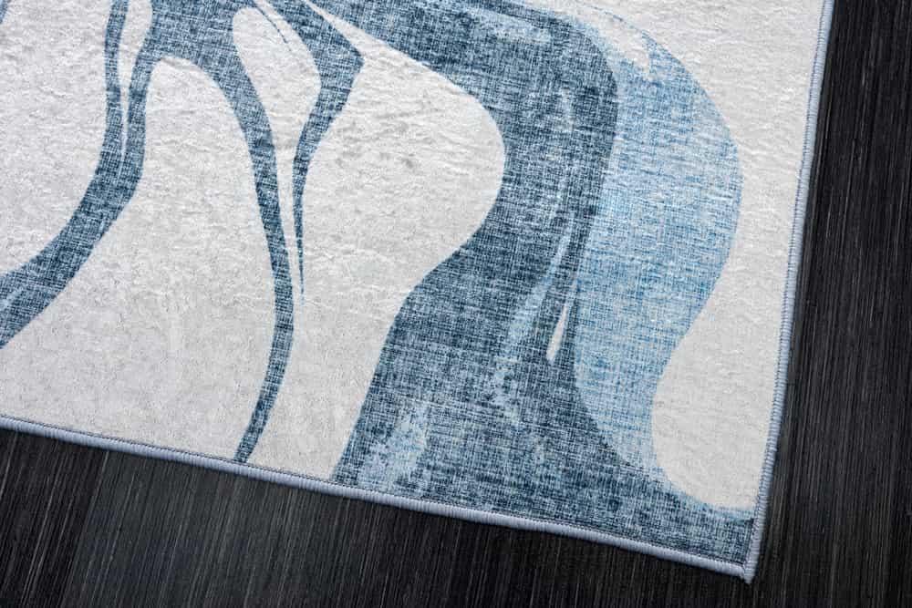 Moderner XXL Teppich ART RUGS 350x240cm grau blau weiß Flachgewebe Indoor