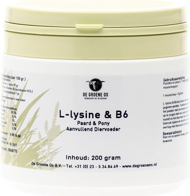 Groene Os - Weerstand- en herstelmiddel L-Lysine B6 Paard