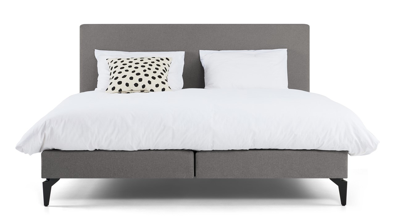 Boxspring Cisano met Silver Pocket Deluxe Foam matras light grey