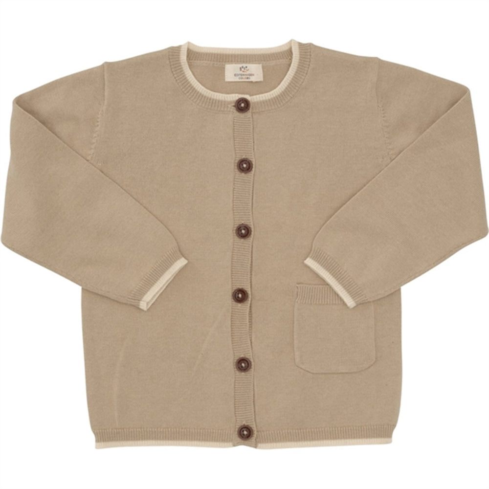 Lt Taupe Cardigan m. Lomme