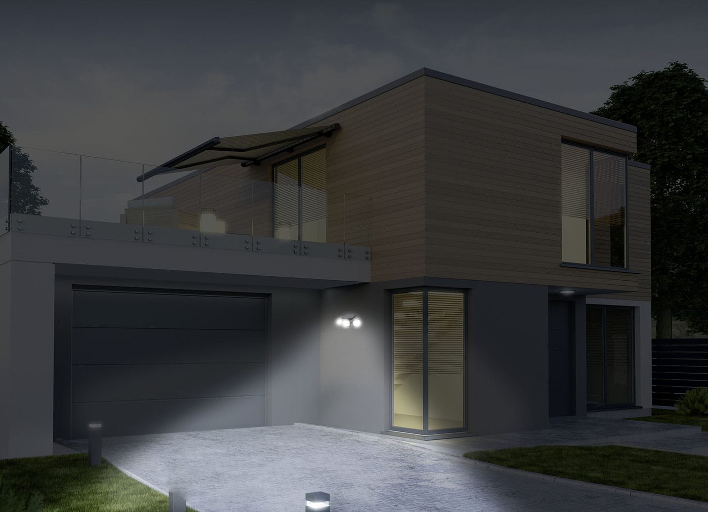 LED-Strahler Panta Trio Solar