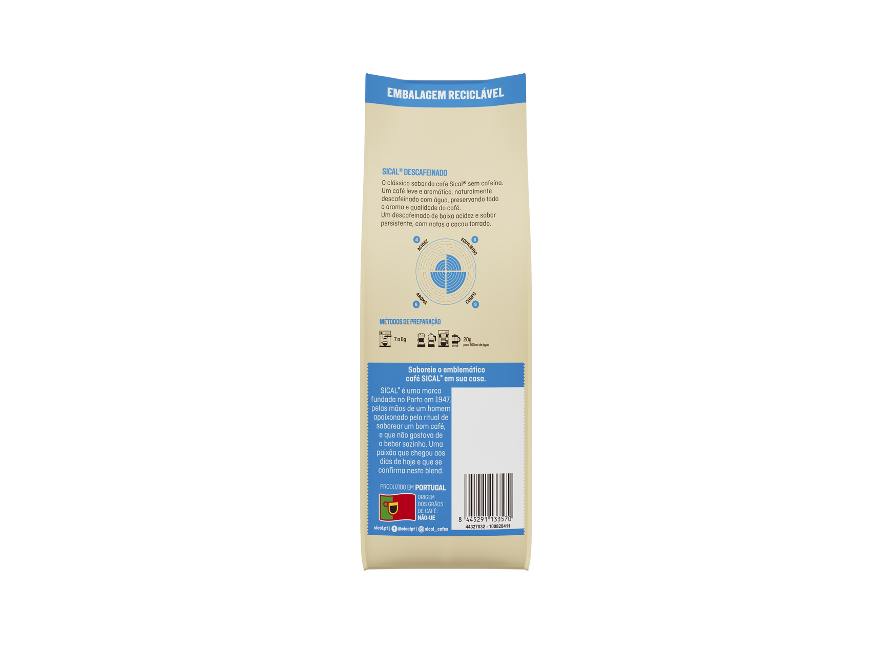 CAFÉ MOÍDO SICAL DESCAFEINADO 220G