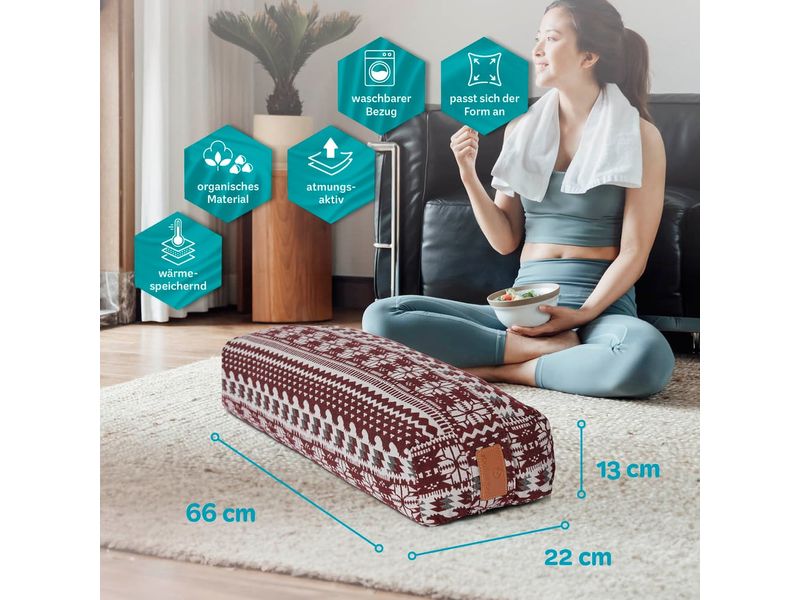 DoYourYoga Yoga-Bolster Paravati Weiss/Rot Yoga-Zubehör