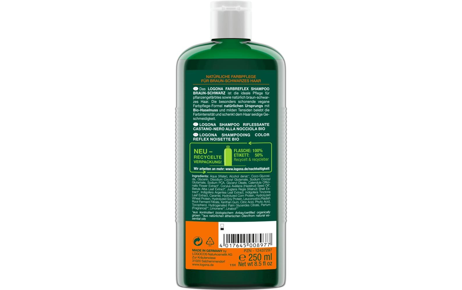 Shampoo Farbreflex Braun-Schwarz 250 mlNatürliches, farbintensivierendes Shampoo