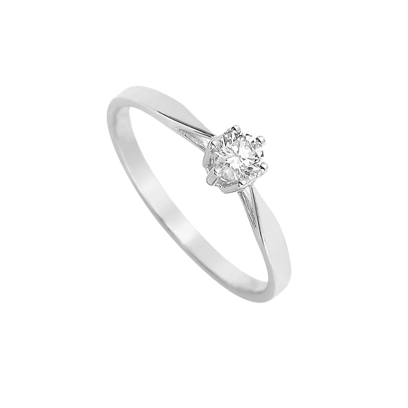 Bague Femme - Or 18 Carats - Diamant 0,18 Carats