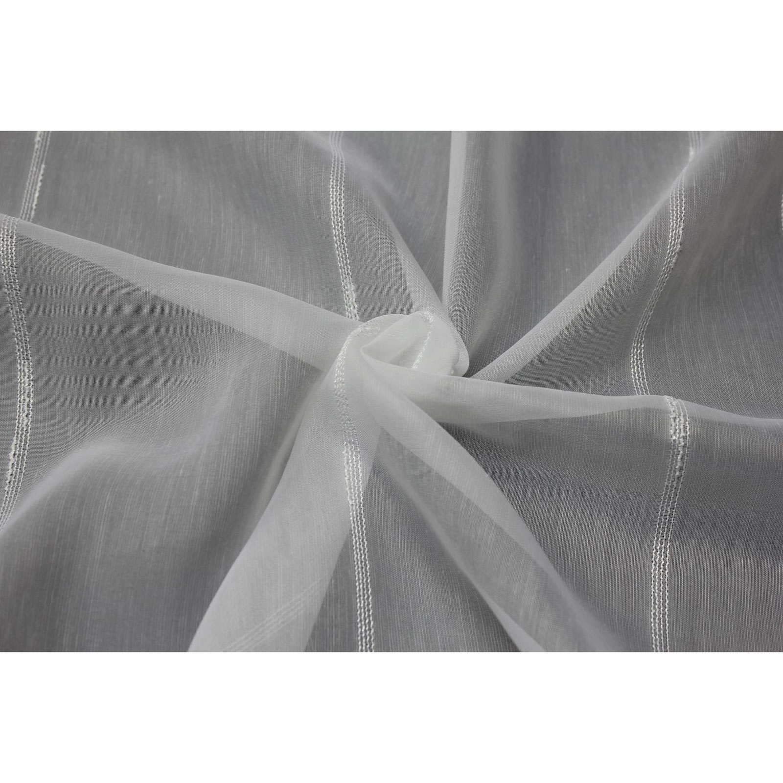 Vorhang - transparent-weiß - feine Streifen - 300x120 cm