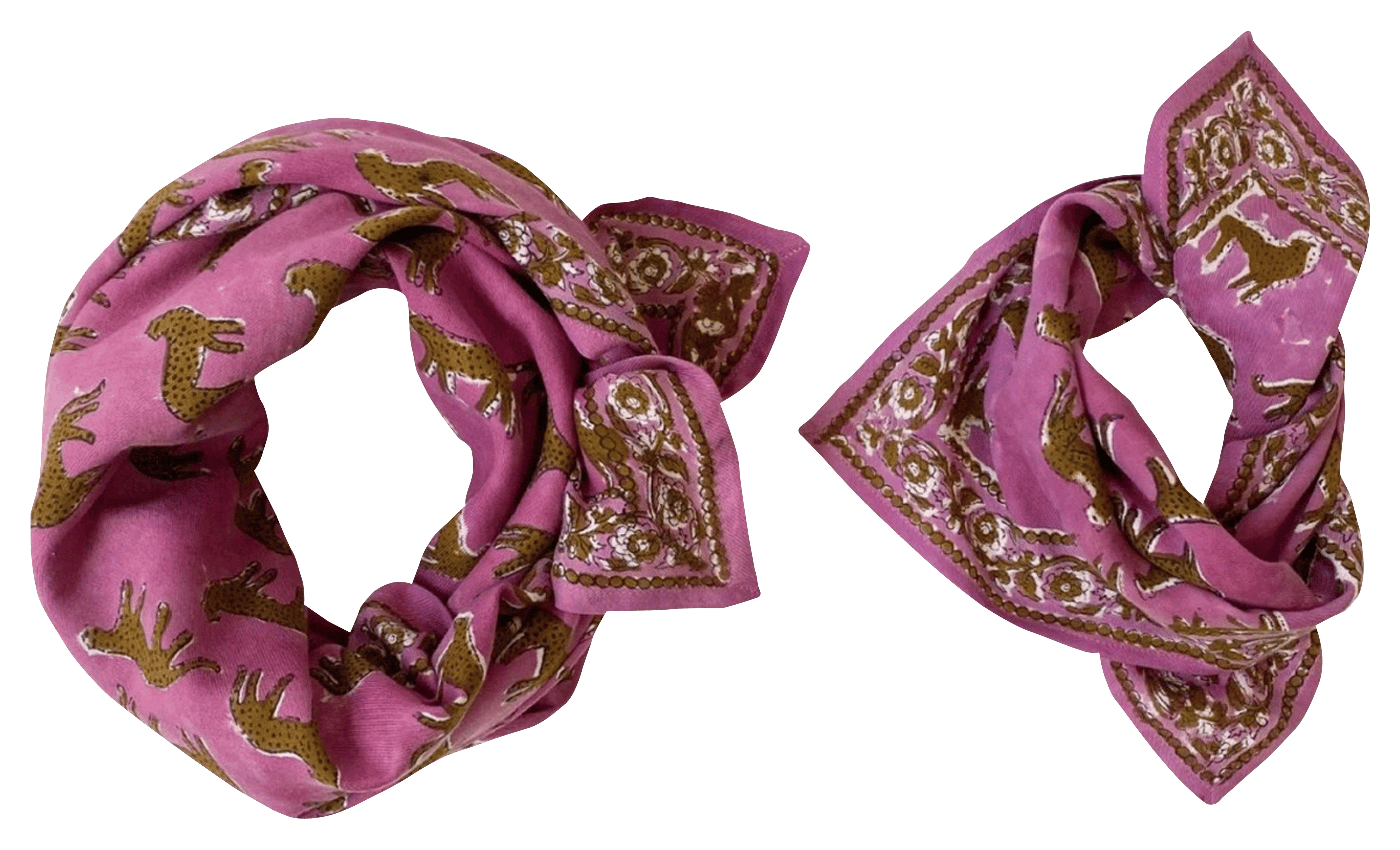 MANIKA - Foulard imprimé en coton| Rose
