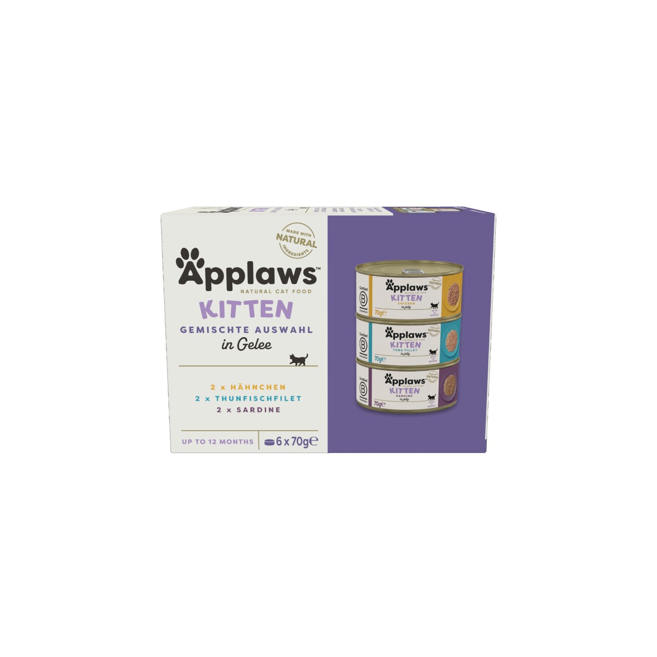 Applaws Nassfutter Kitten Gemischte Auswahl in Gelee Multipack 6x70 g