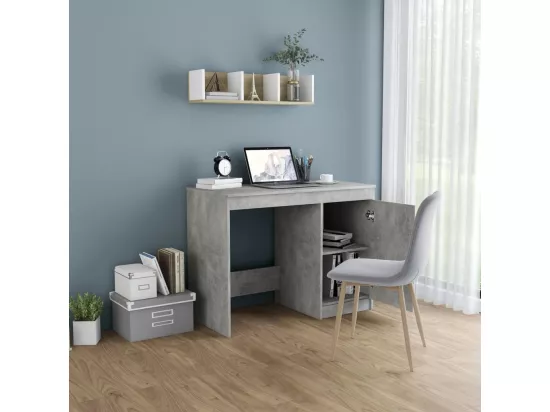Bureau Gris béton 100x50x76 cm Bois d'ingénierie