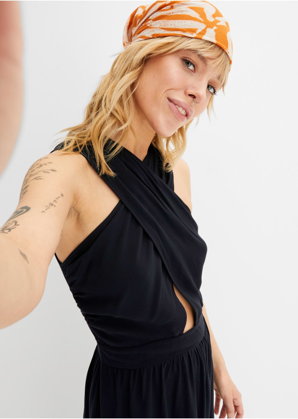 Robe longue avec découpe