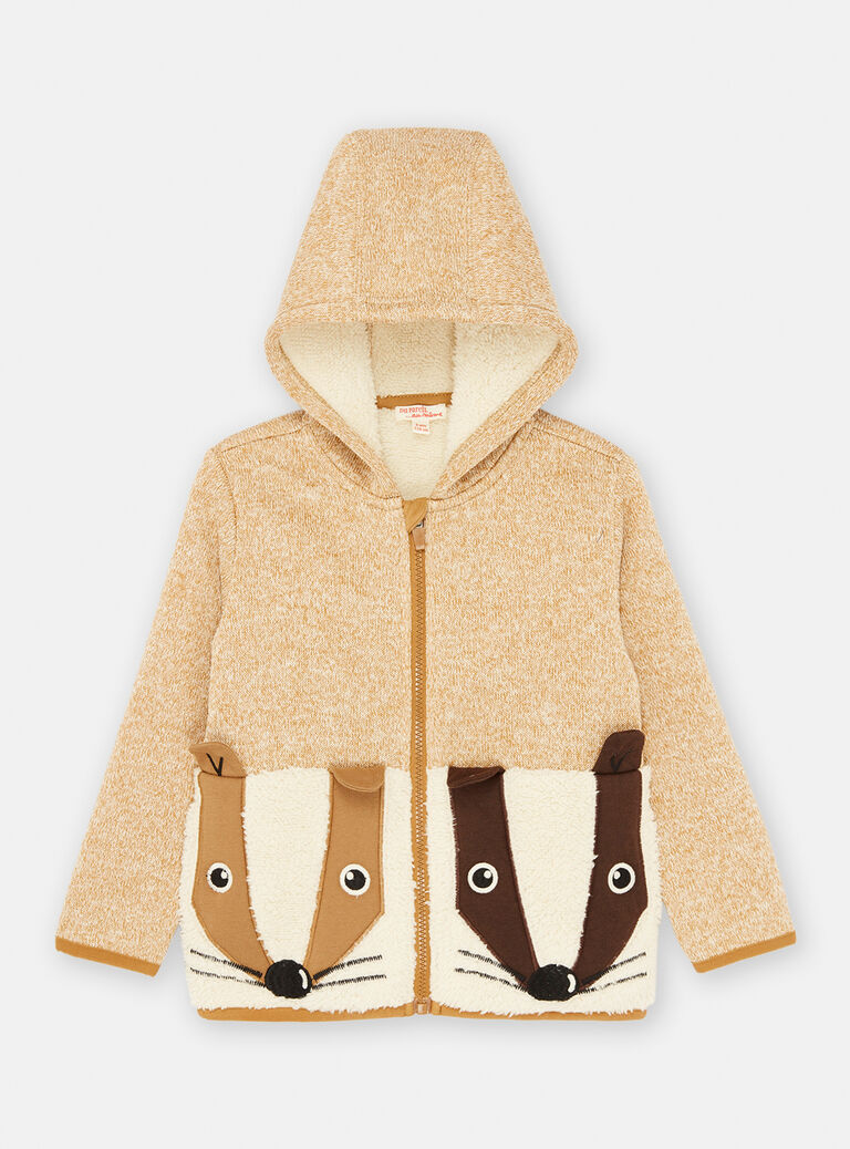 Gilet à capuche beige