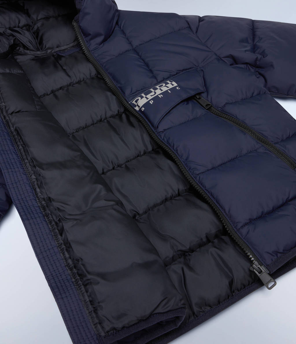 Napapijri gewatteerde winterjas met logo blauw