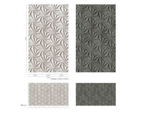 Vliesbehang 47229 Smart Art Easy wit 3-delige set 159 x 270 cm