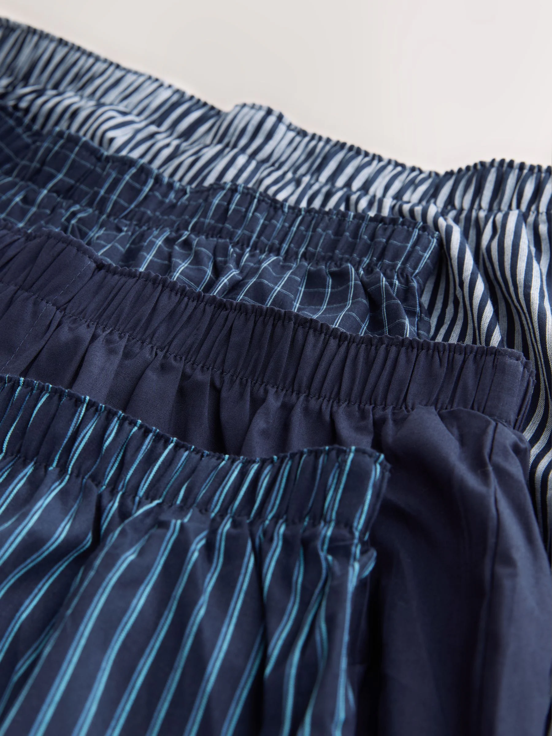 Marineblauw gemengd patroon - Verpakking van 8 - Geweven boxershorts van puur katoen