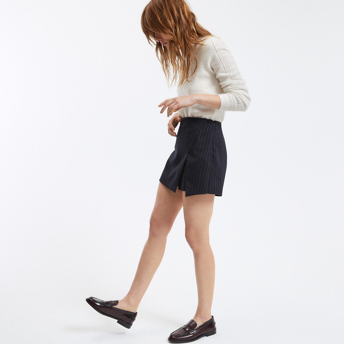 COLEÇÃO LA REDOUTE<br>Saia curta com listras de tênis