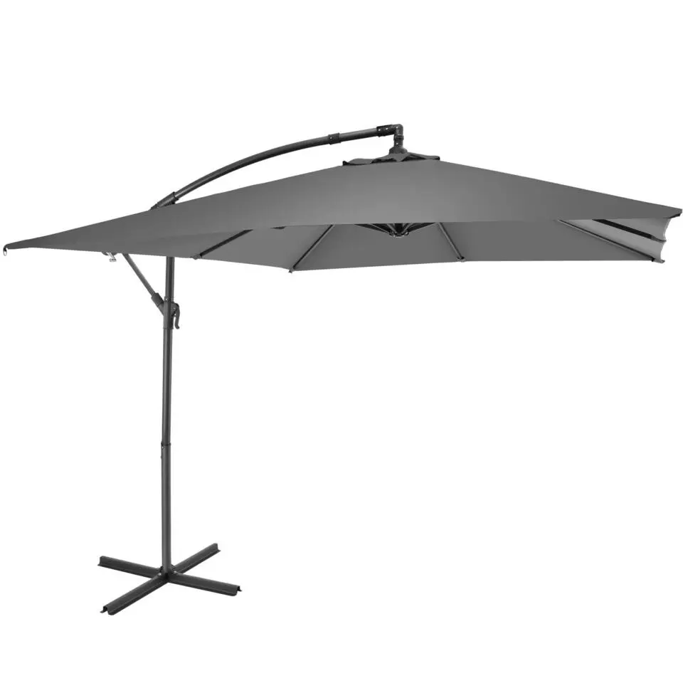 tectake Parasol Apollon met slinger 2,5 x 2,5 m, Lichtgrijs
