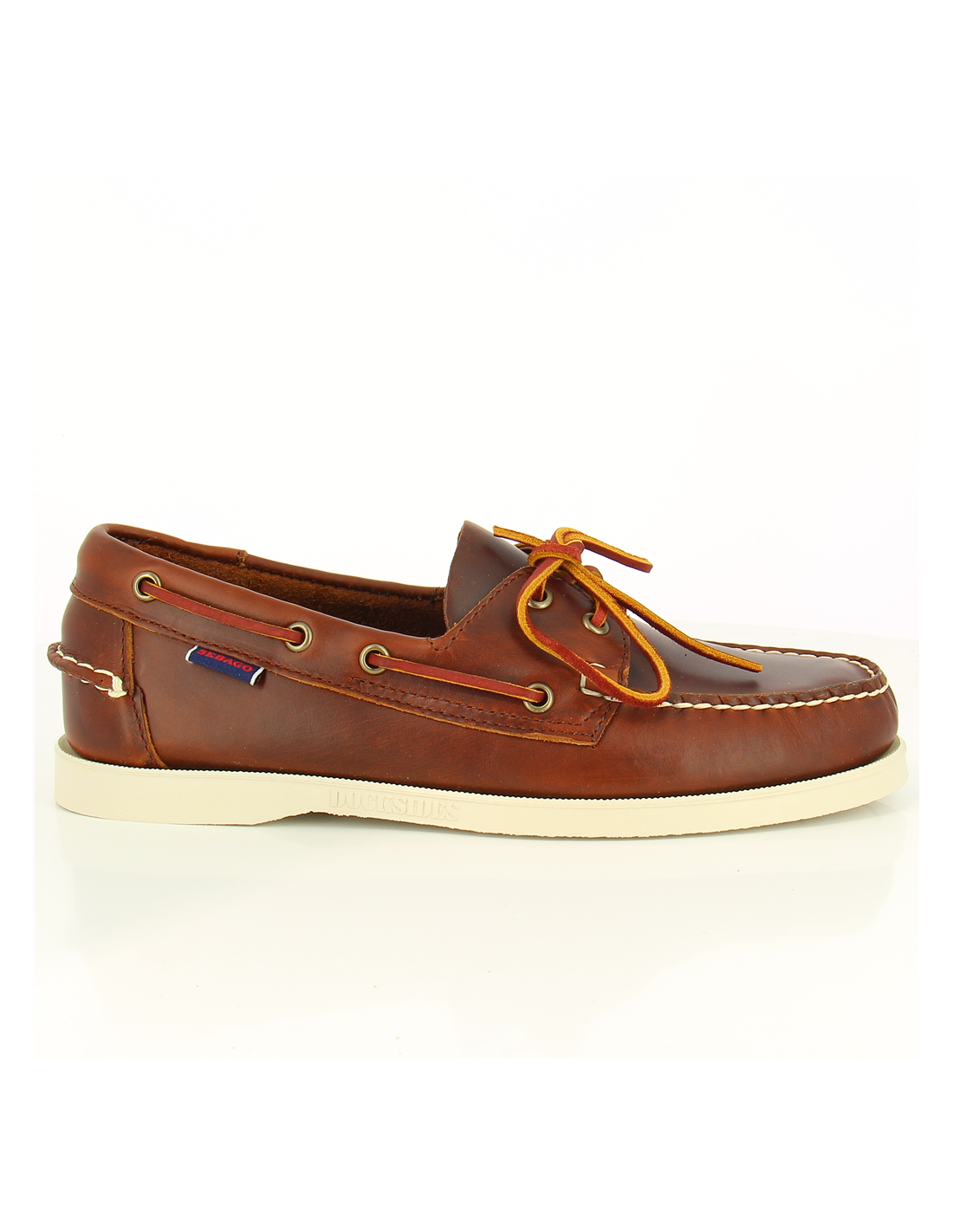 sebago mocassins bateaux homme portland waxed cuir marron