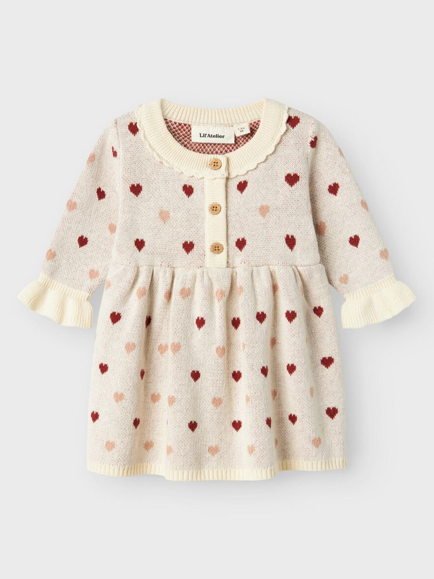 Saran Long Sleeve Knit Dress Heart