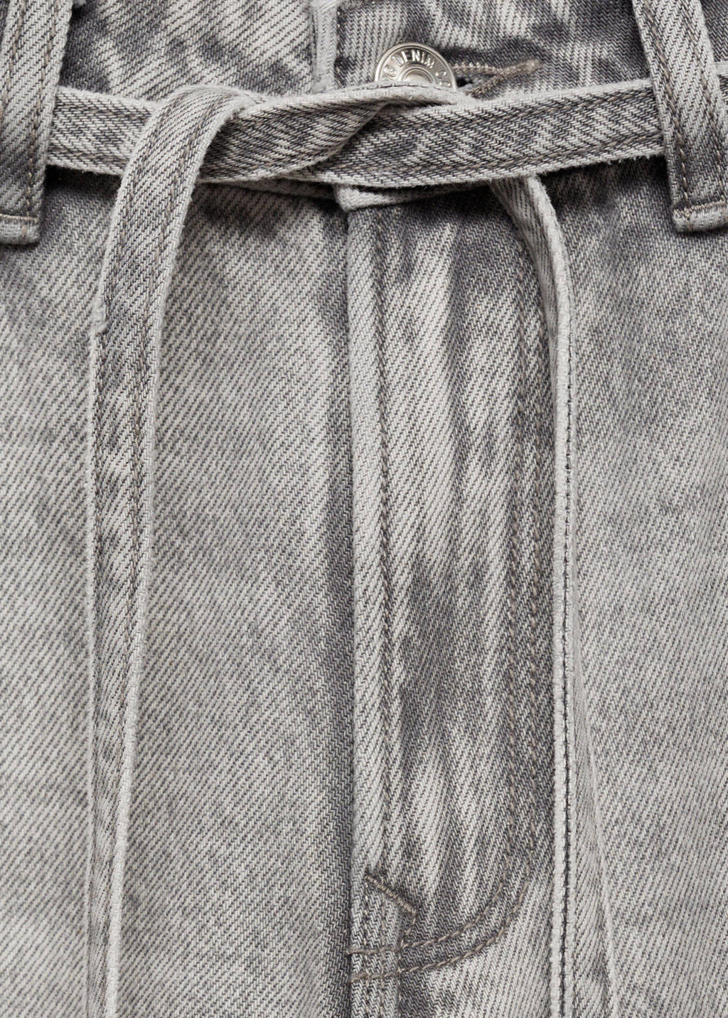 MANGO TEEN regular wide leg jeans grey denim