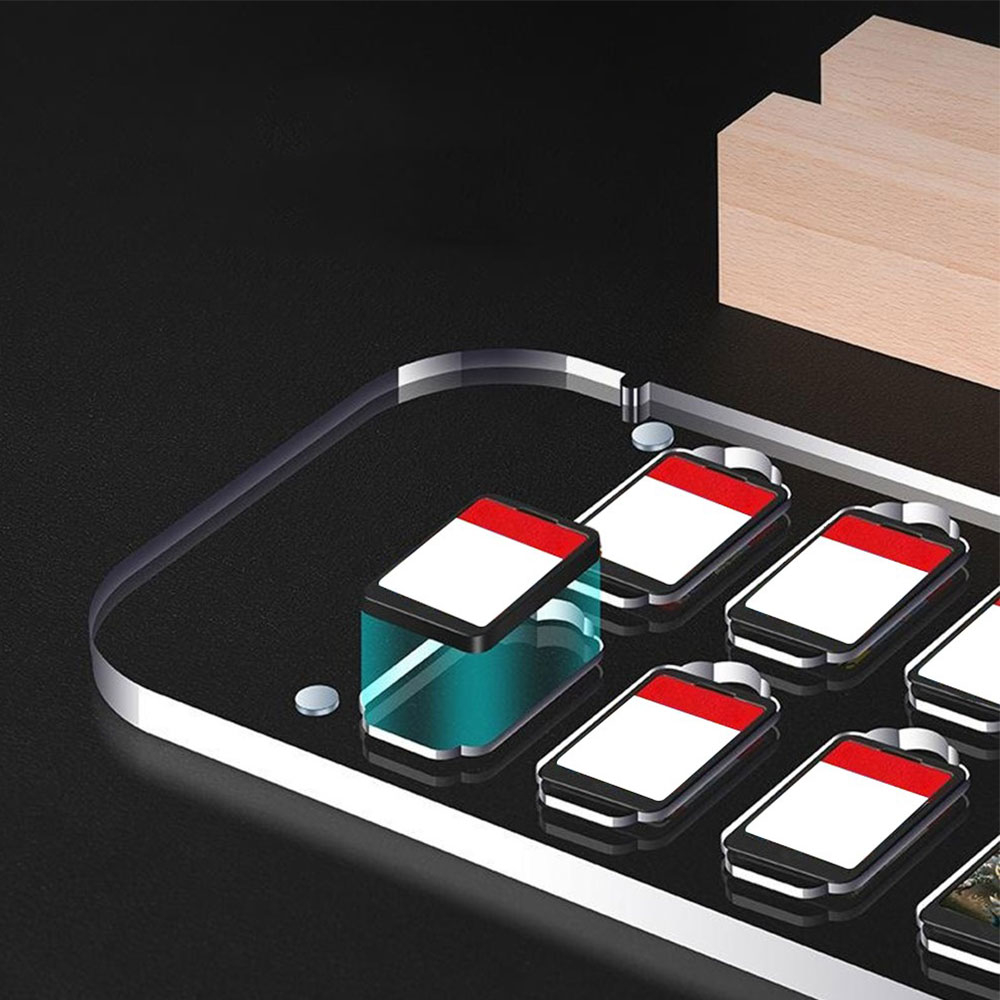 Acryl Staubschutz Box zum Verstauen und Ausstellen für Nintendo Switch Spielkarten mit RGB LED Beleuchtung - Transparent