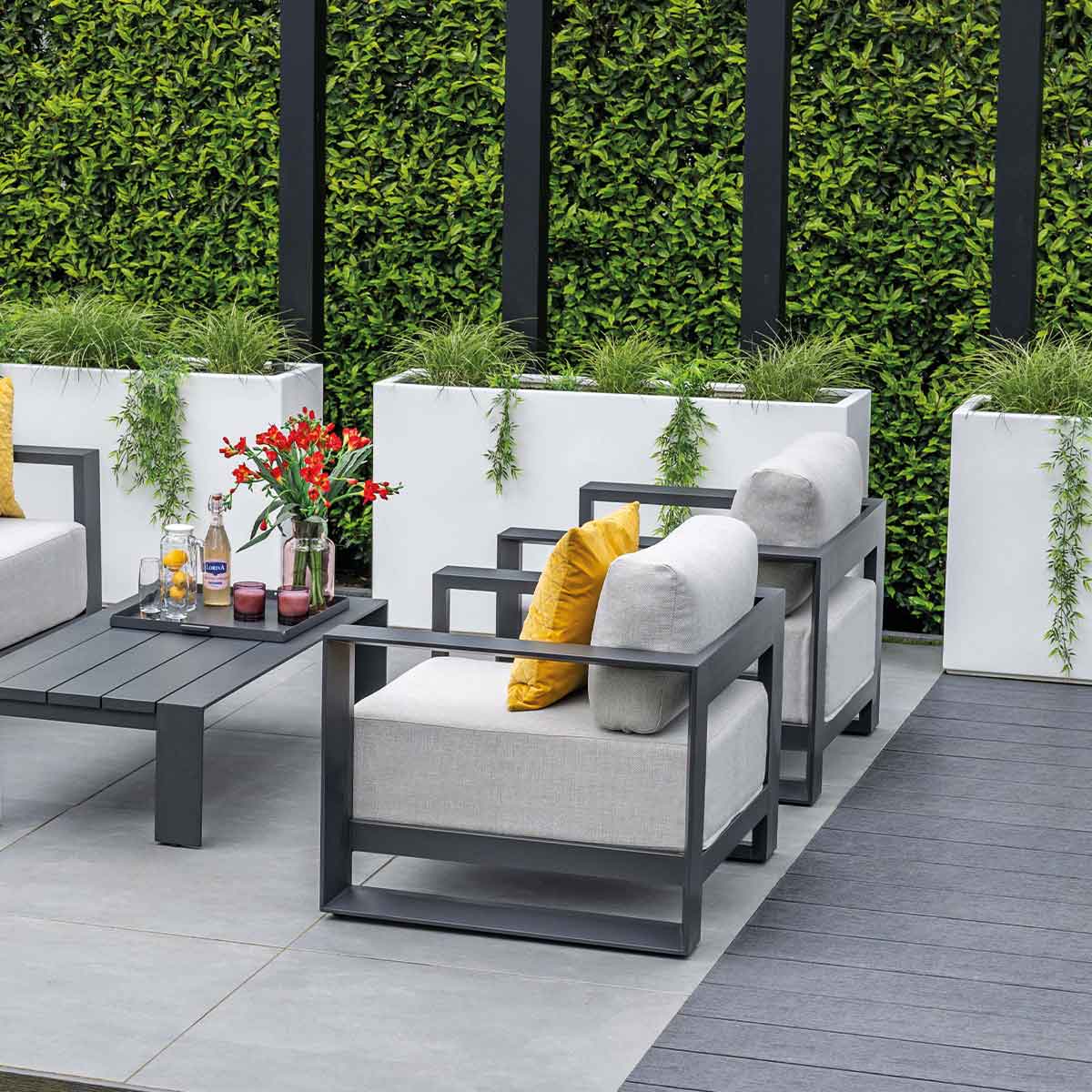 Garden Impressions Levanto lounge fauteuil - carbon black
