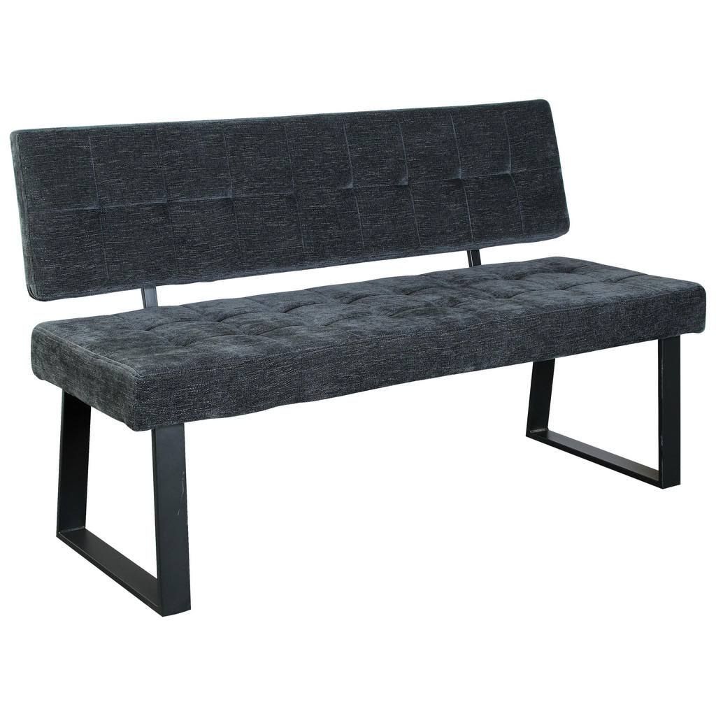 Mid.you Sitzbank Dunkelgrau Metall Textil