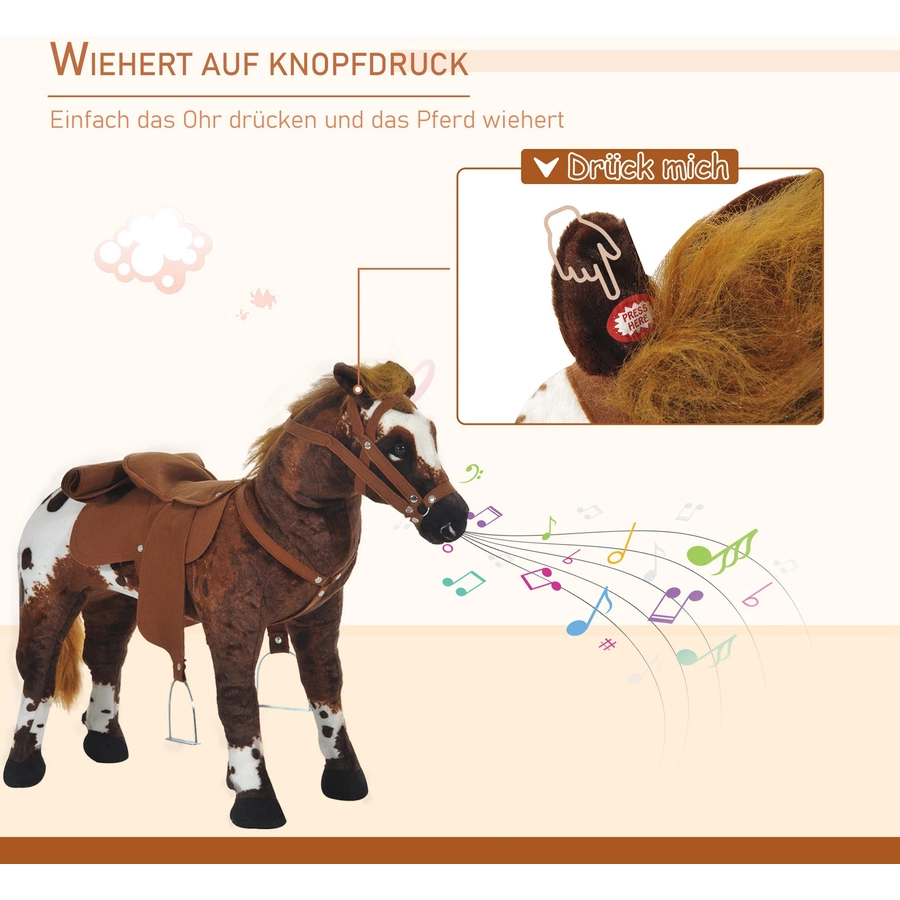 HOMCOM Kinder Reitpferd braun