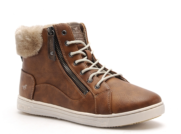 Mustang boots bottine plates femme 1349504 marron